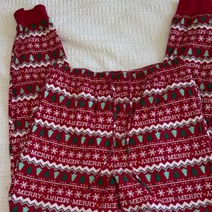 Merry Red and Green Men's Festive Pajama Bottoms